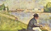 Georges Seurat Sitzender Mann oil